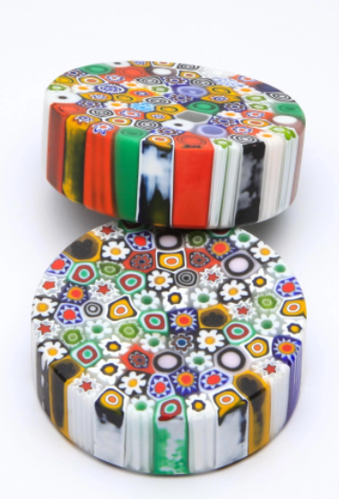 a beautiful multi-colored paperweight