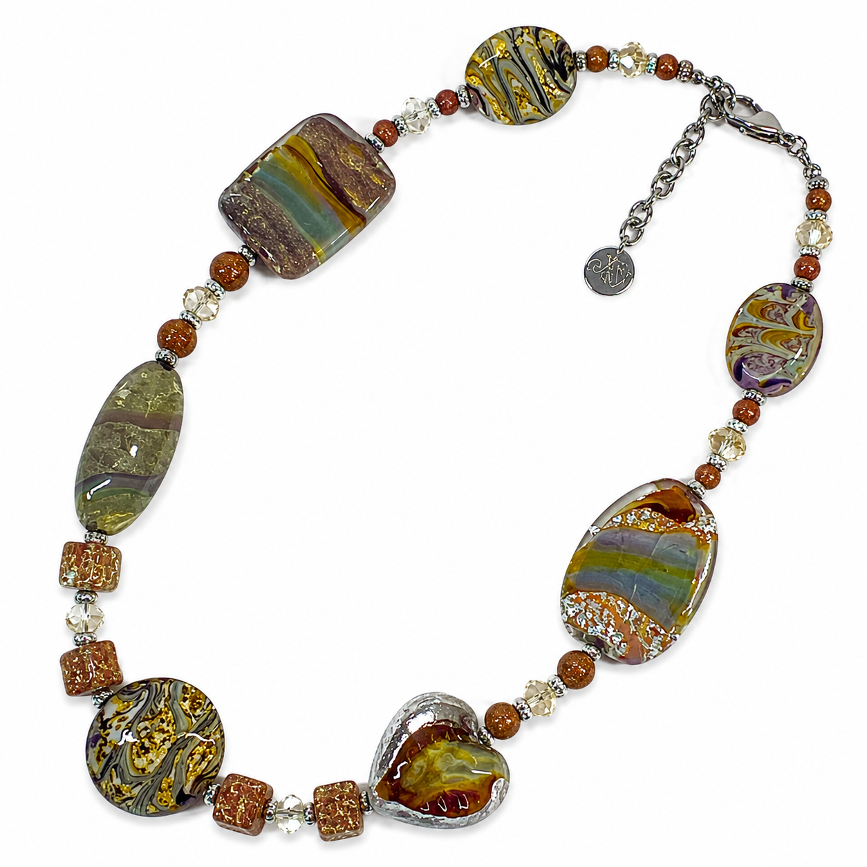 Chalcedony Necklace - Murano Glass