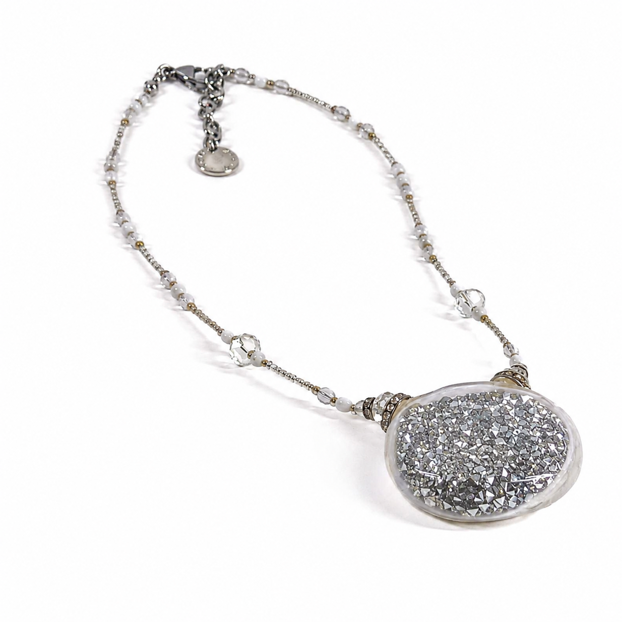 Crystal Moon Necklace - Murano Glass