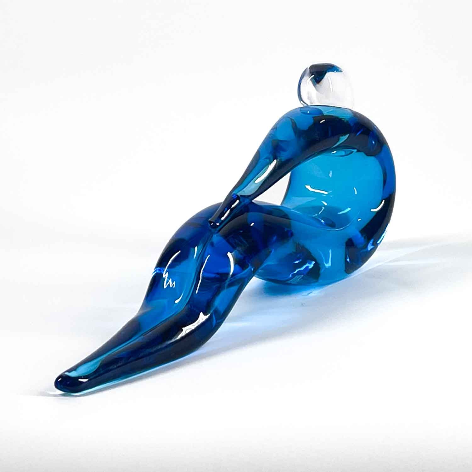 Crystal Blue Gymnast - Murano Glass
