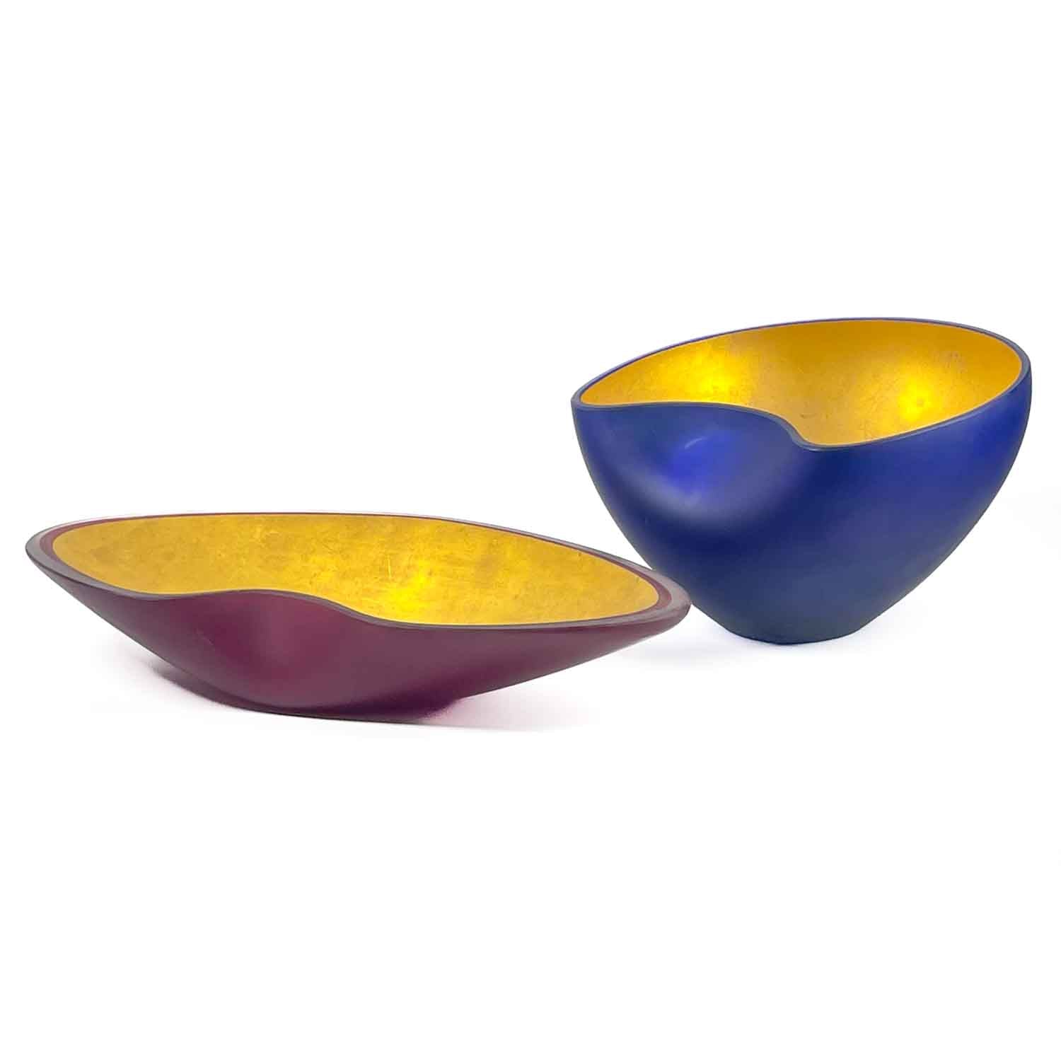 Gold Centerpieces - red or blu - Murano Glass