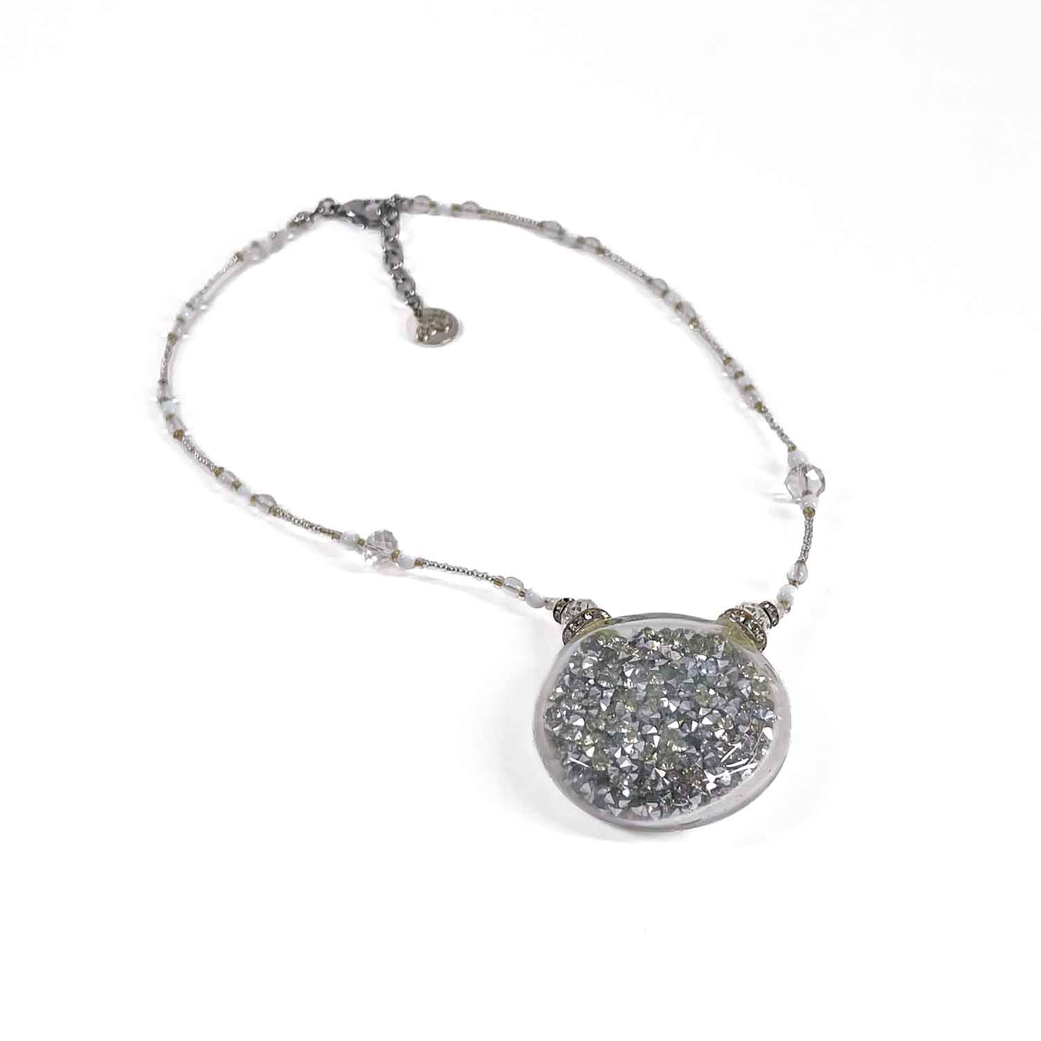 Crystal Moon Necklace - Murano Glass