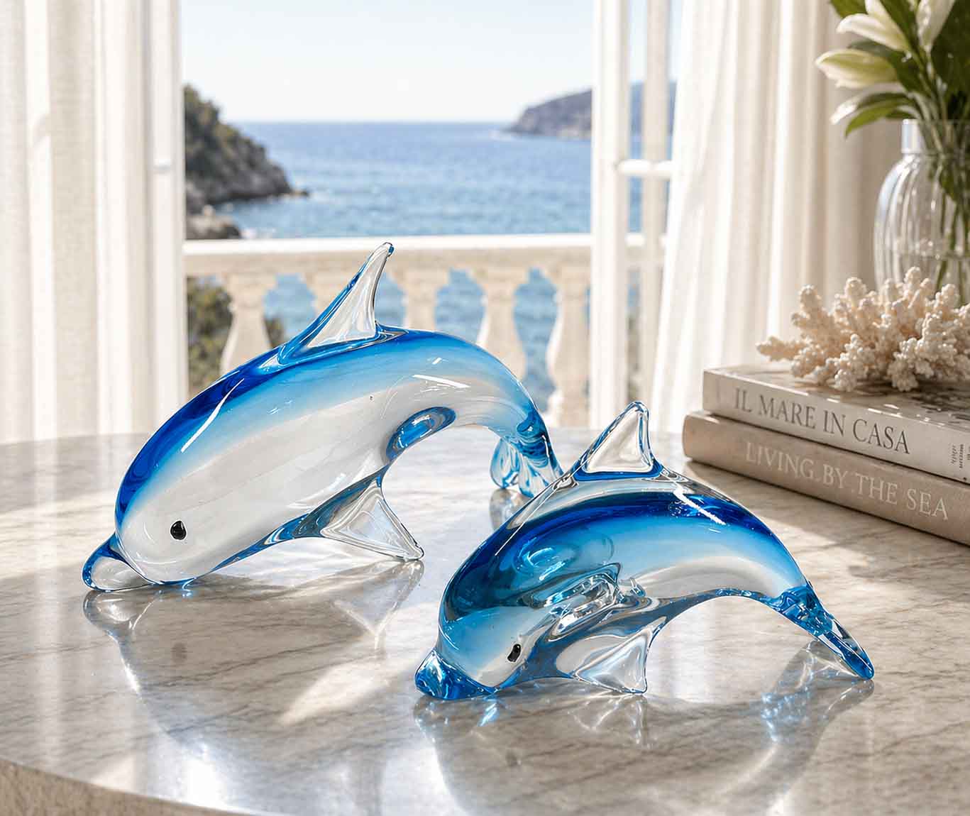 Blue Dolphin - Murano Crystal