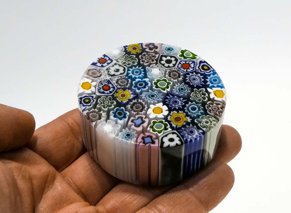 Paperweight with Murrine Round - Murano Glass