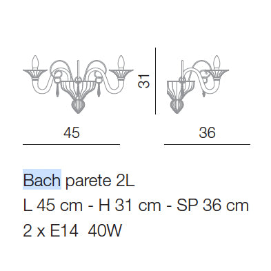 Bach 2 lights wall light