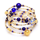 murano glass blu bracelet marrakesh collectio made in italy