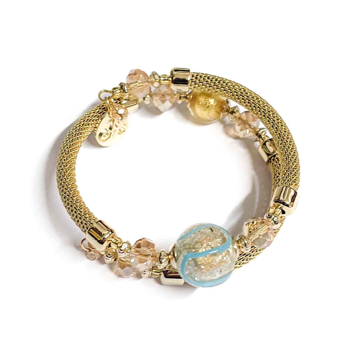 Gold Bracelets With Filigree Bead Re Mida - Murano Glass