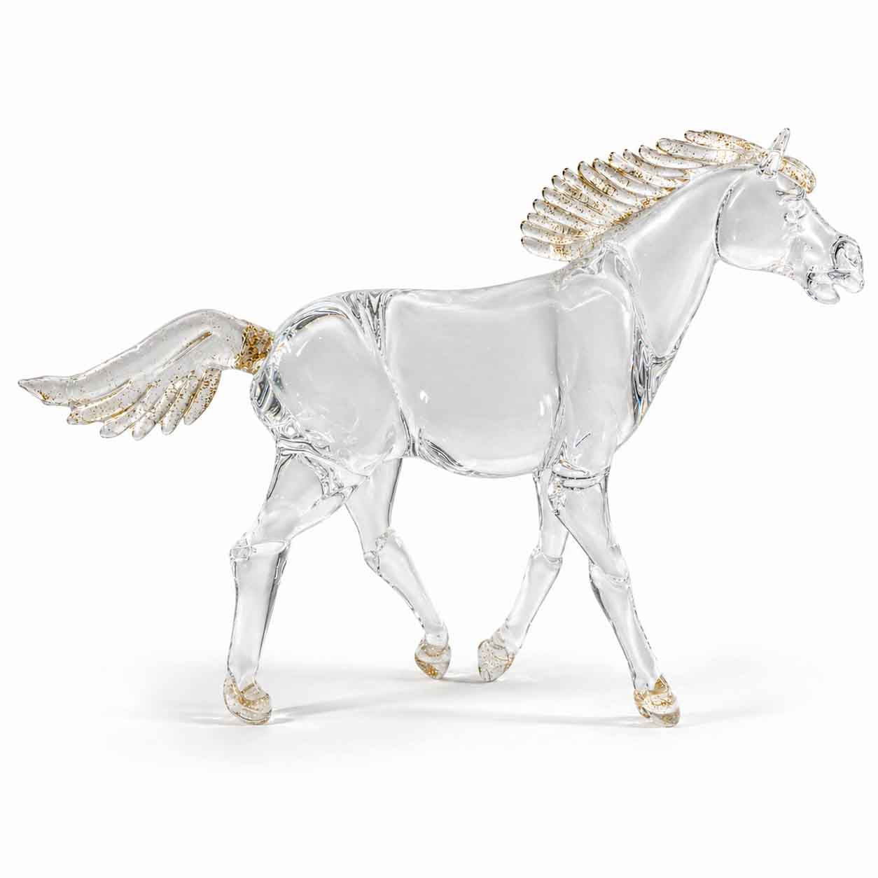 Transparent running Horse - Murano Glass