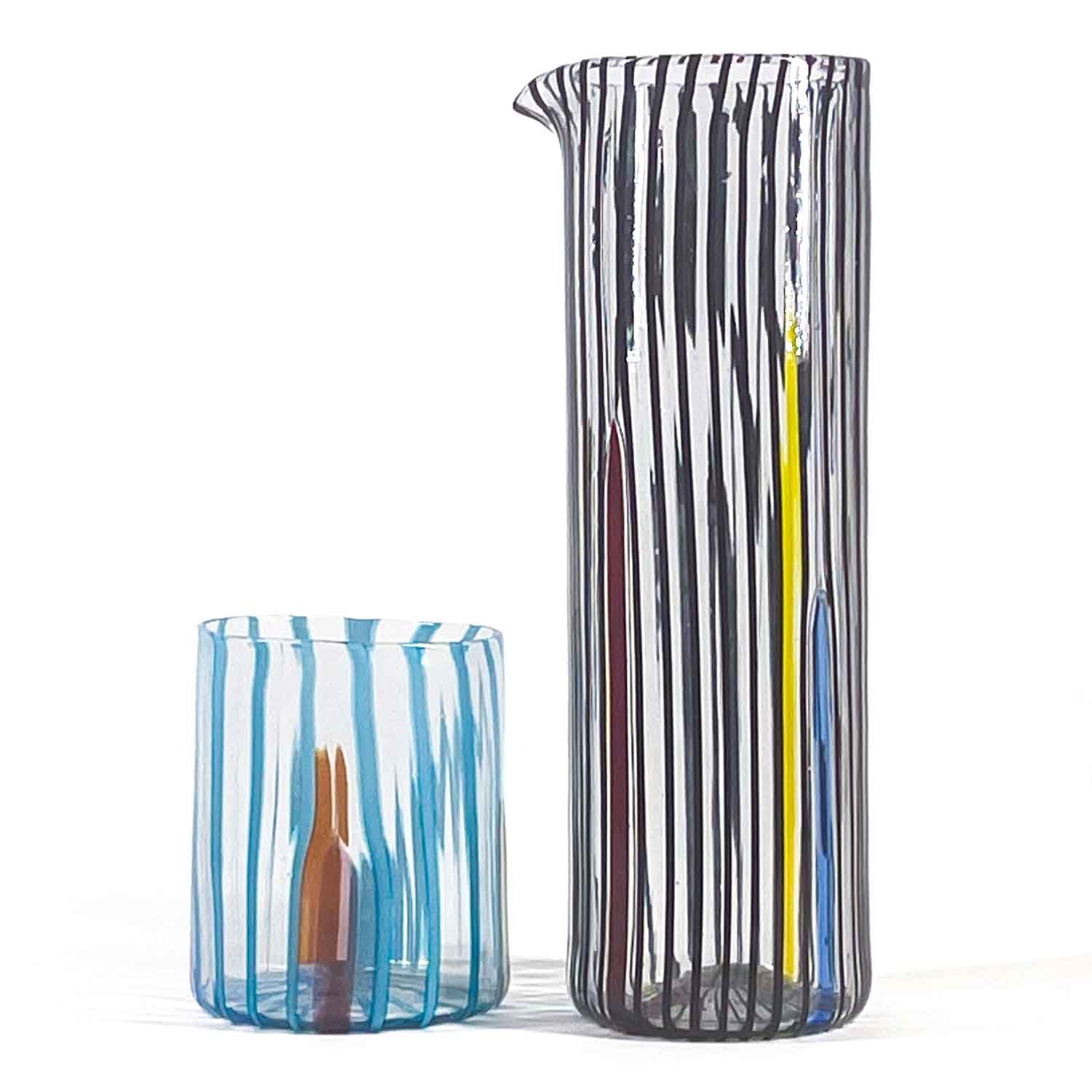 Toky Collection – Hand-Blown Murano Glass Tumblers & Pitcher