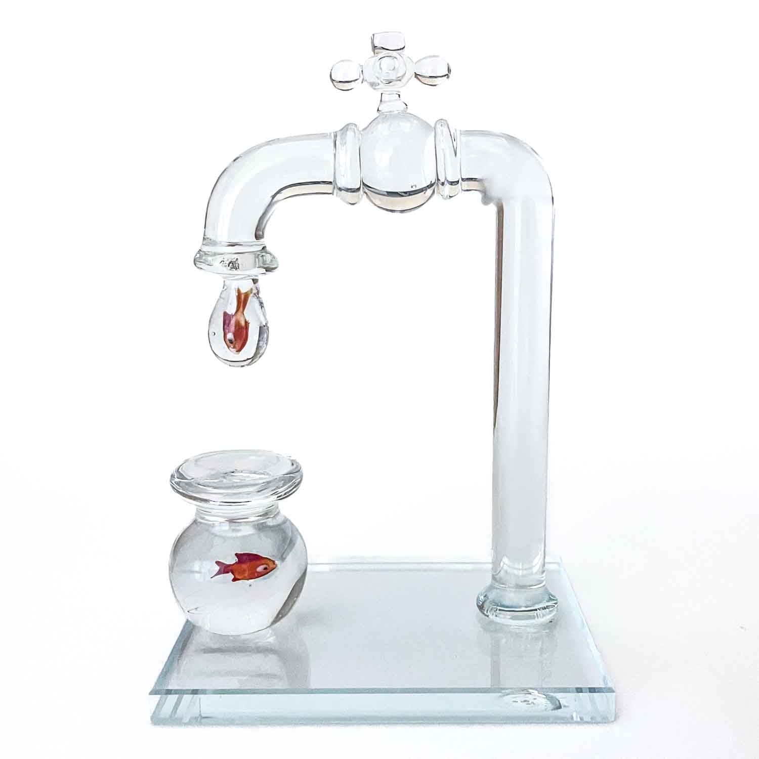 Rubinetto con pesce rosso - Vetro di murano