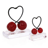 Heart Paperweight with 2 cherries