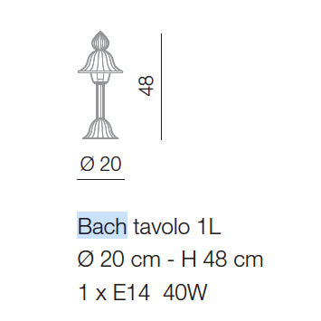 Bach Night Lamp in Blown Glass Murano