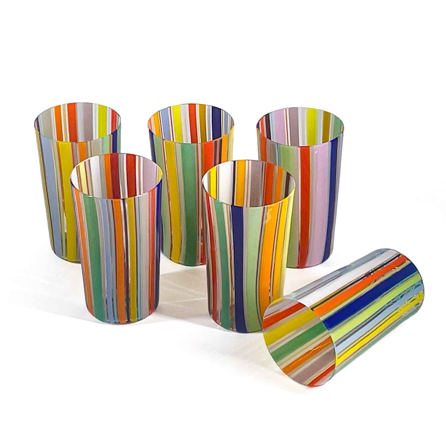 Piero Collection – Hand-Blown Murano Glass Tumblers & Pitcher
