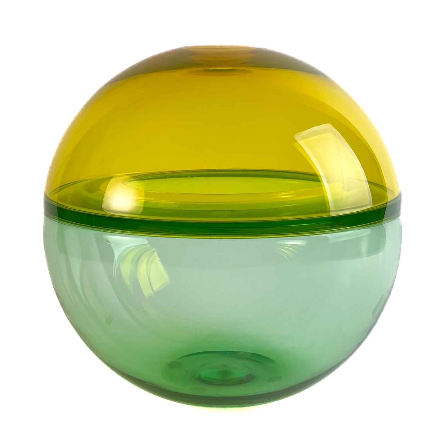 Saturno vase - yellow and green