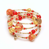 murano glass red bracelet harmonic steel made in italy venetian