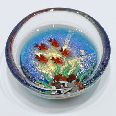 Piatto in vetro di Murano con pesce