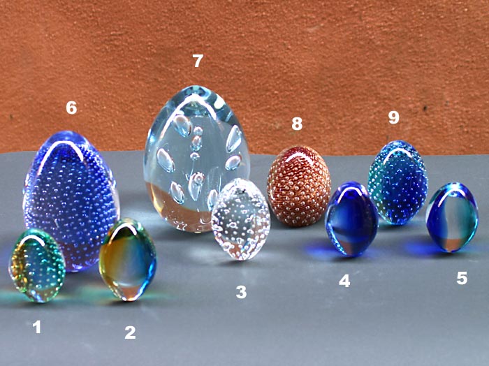 Crystal egg with air bubbles