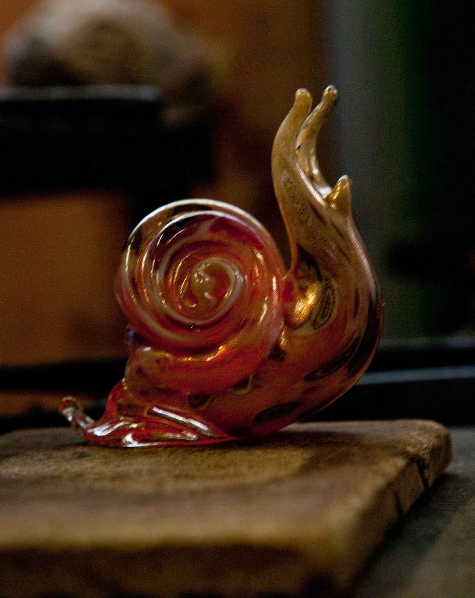 Murrina and gold snail - Murano Glass