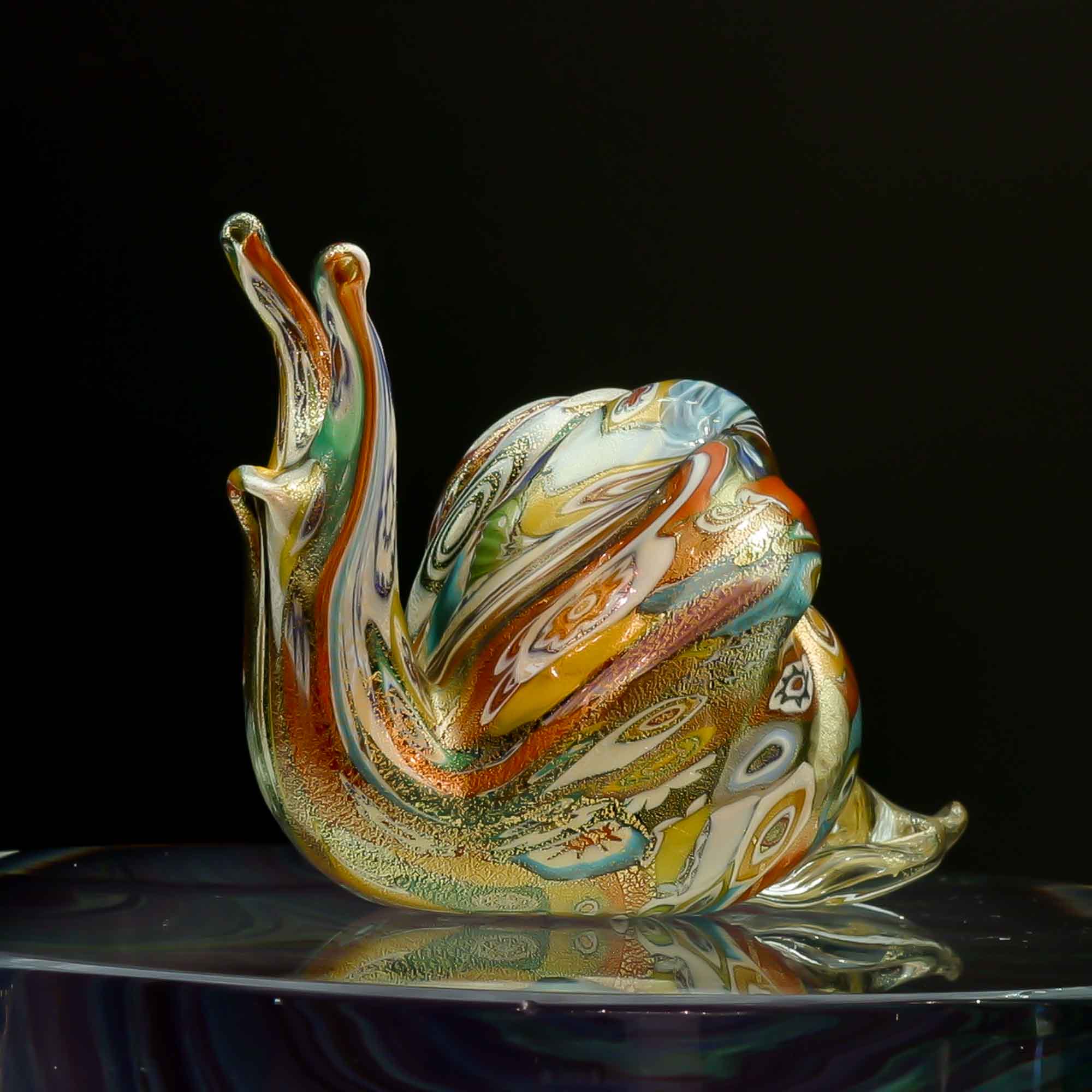 Murrina and gold snail - Murano Glass
