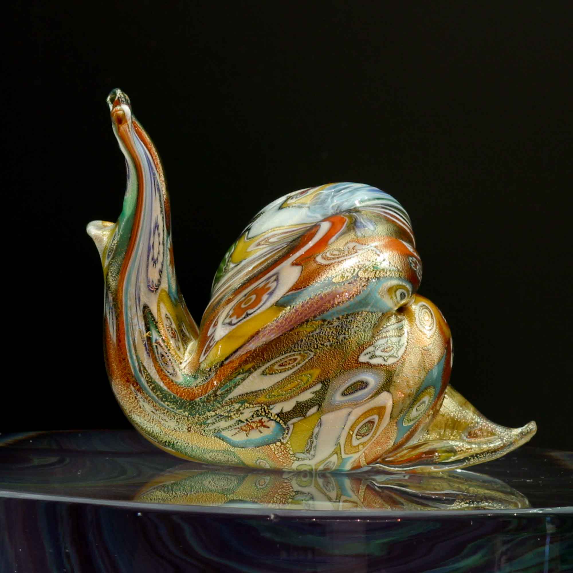 Murrina and gold snail - Murano Glass