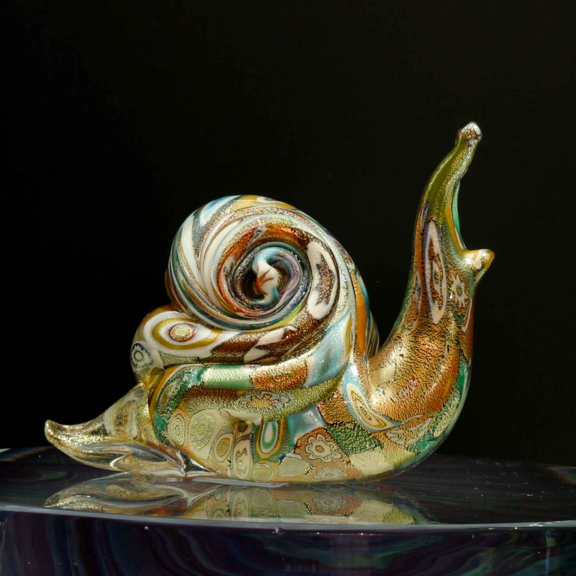 Murrina and gold snail - Murano Glass
