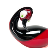 Blown Duck Black and Red - Murano Glass
