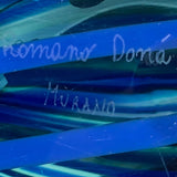 Blu Anatra Soffiato con Strisce - Vetro di Murano
