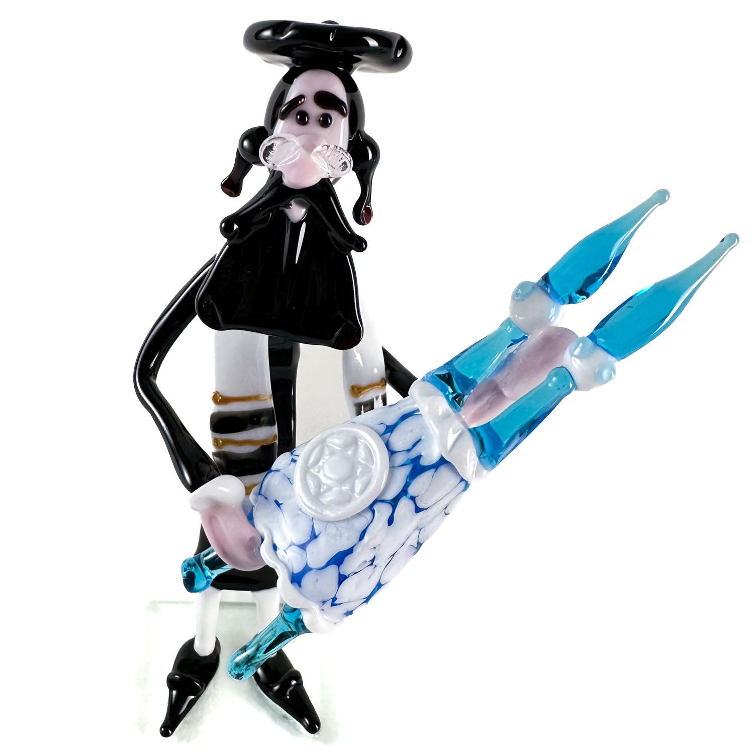 Rabbi glass figurine with Torah