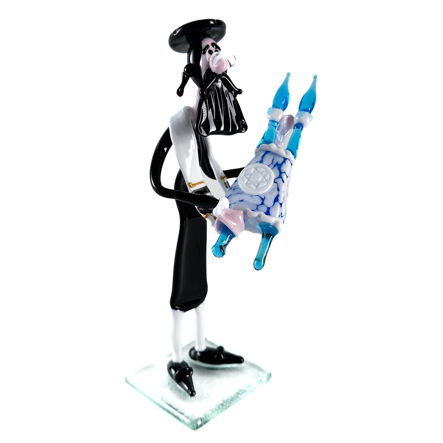 Rabbi glass figurine with Torah