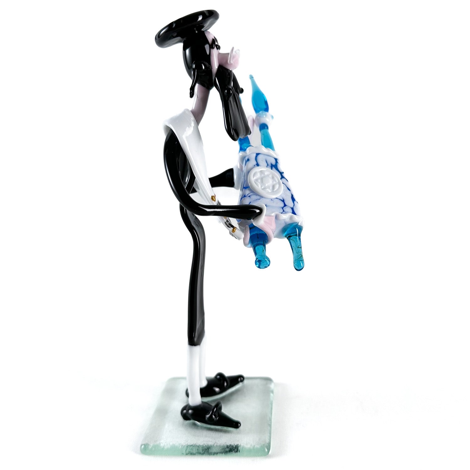 Rabbi glass figurine with Torah