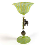 Goblet with decorative flower - Murano Glass art