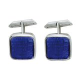 Sterling silver and Murano crystal squared cufflinks