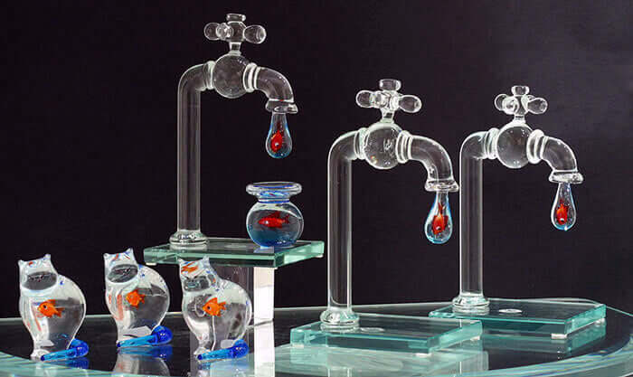 Large Faucet with a Fish - Murano Glass
