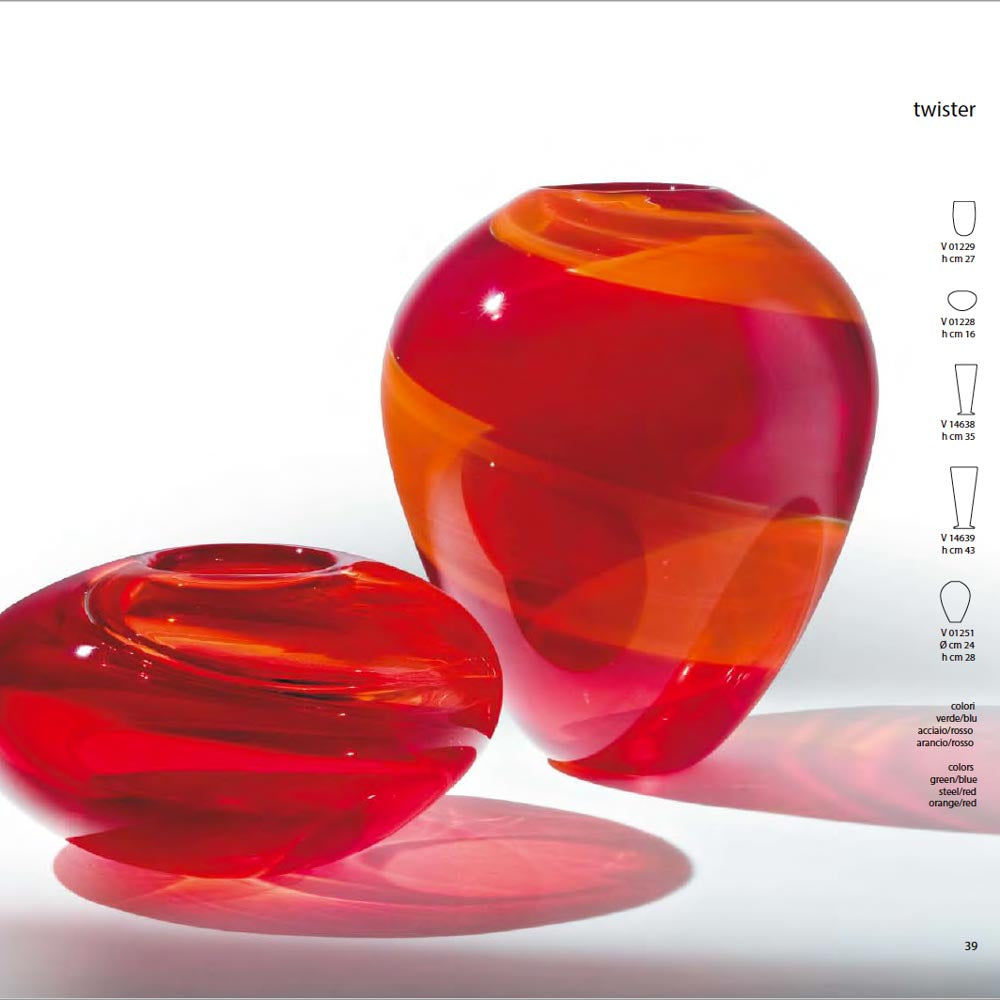 twister vase murano glass formia fornace mian