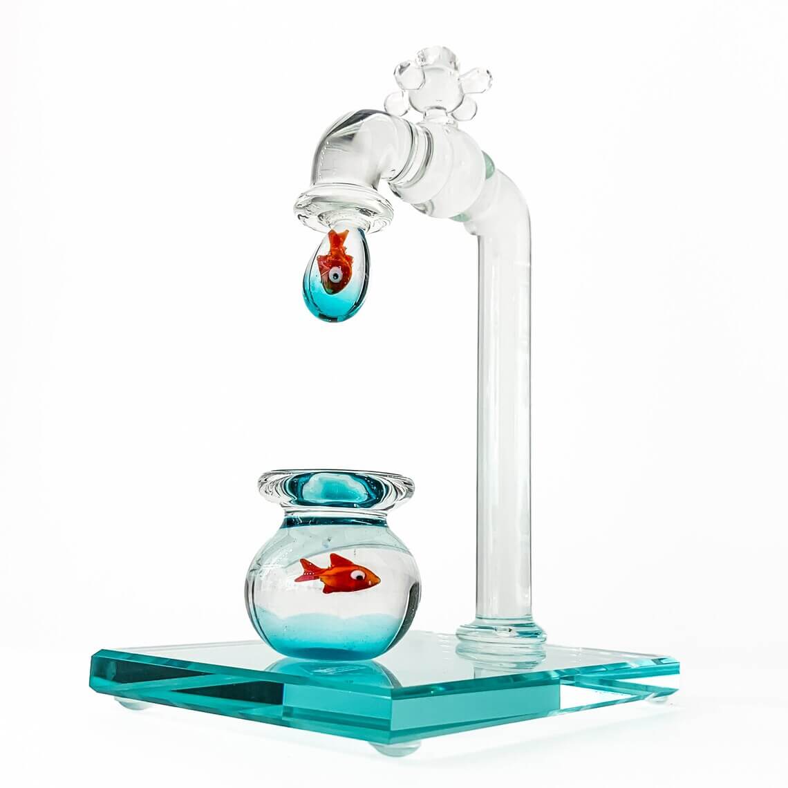 Faucet with a Fish - Murano Glass