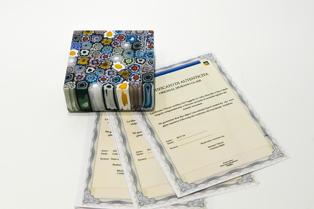 Square Millefiori Paperweight - Murano Glass