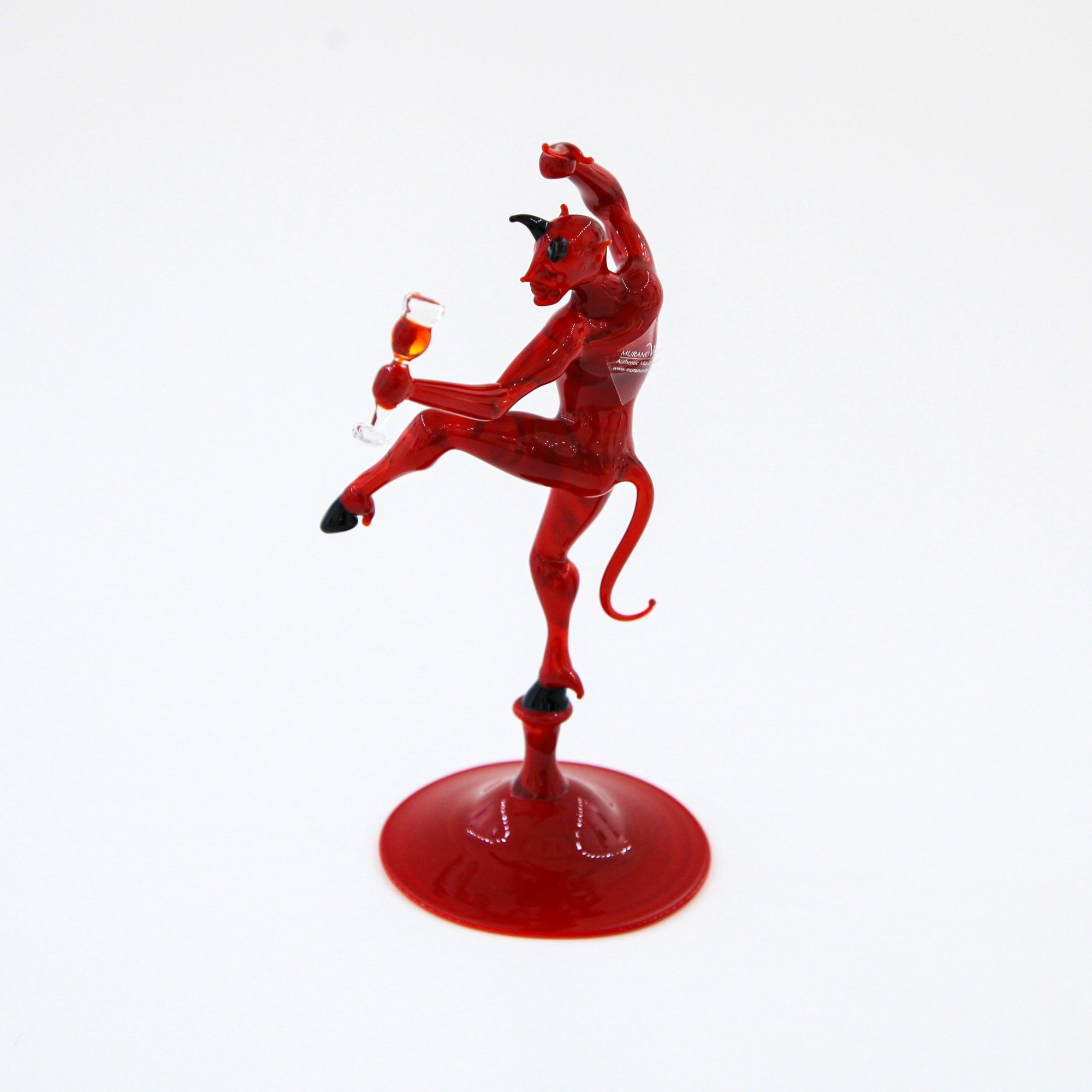 Dionisio Devil With Wine Glass - Murano Glass