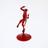 Red Devil With Wine Glass Small Size - Murano Glass