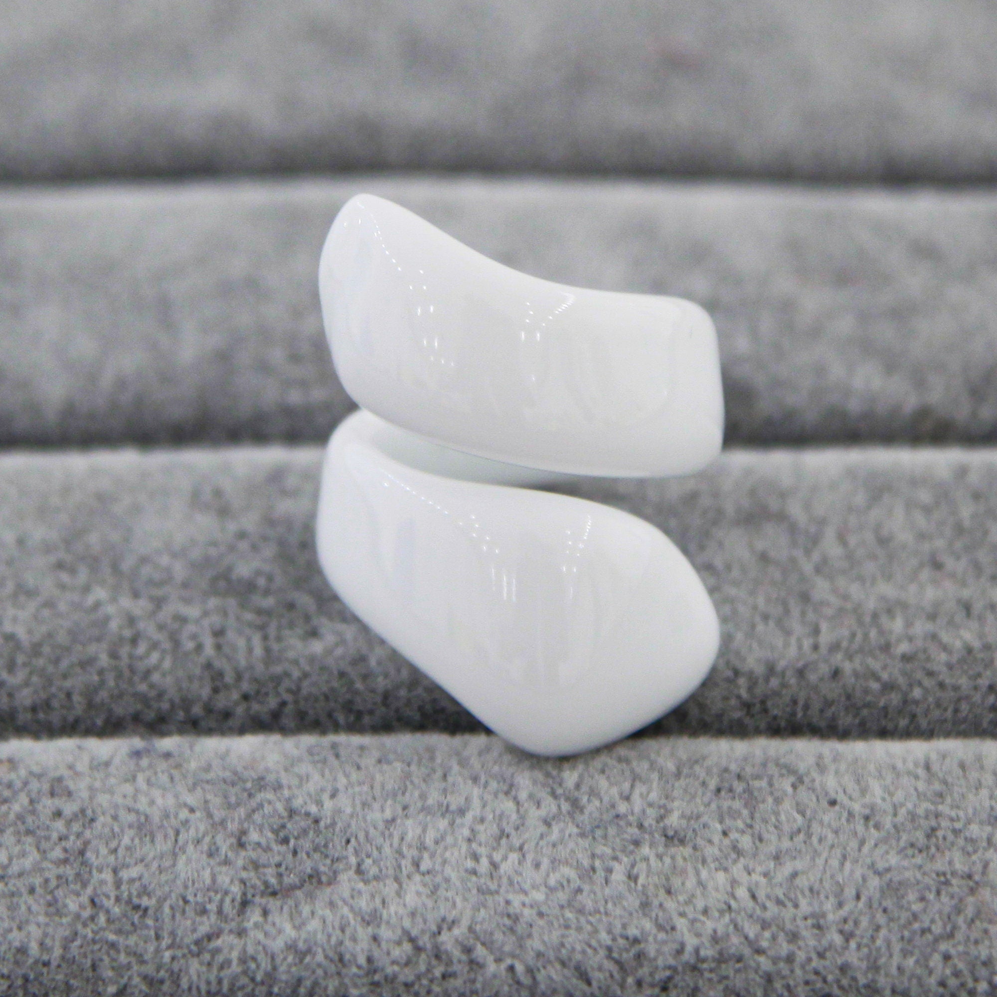 White Ring Handmade Spiral - Murano Glass