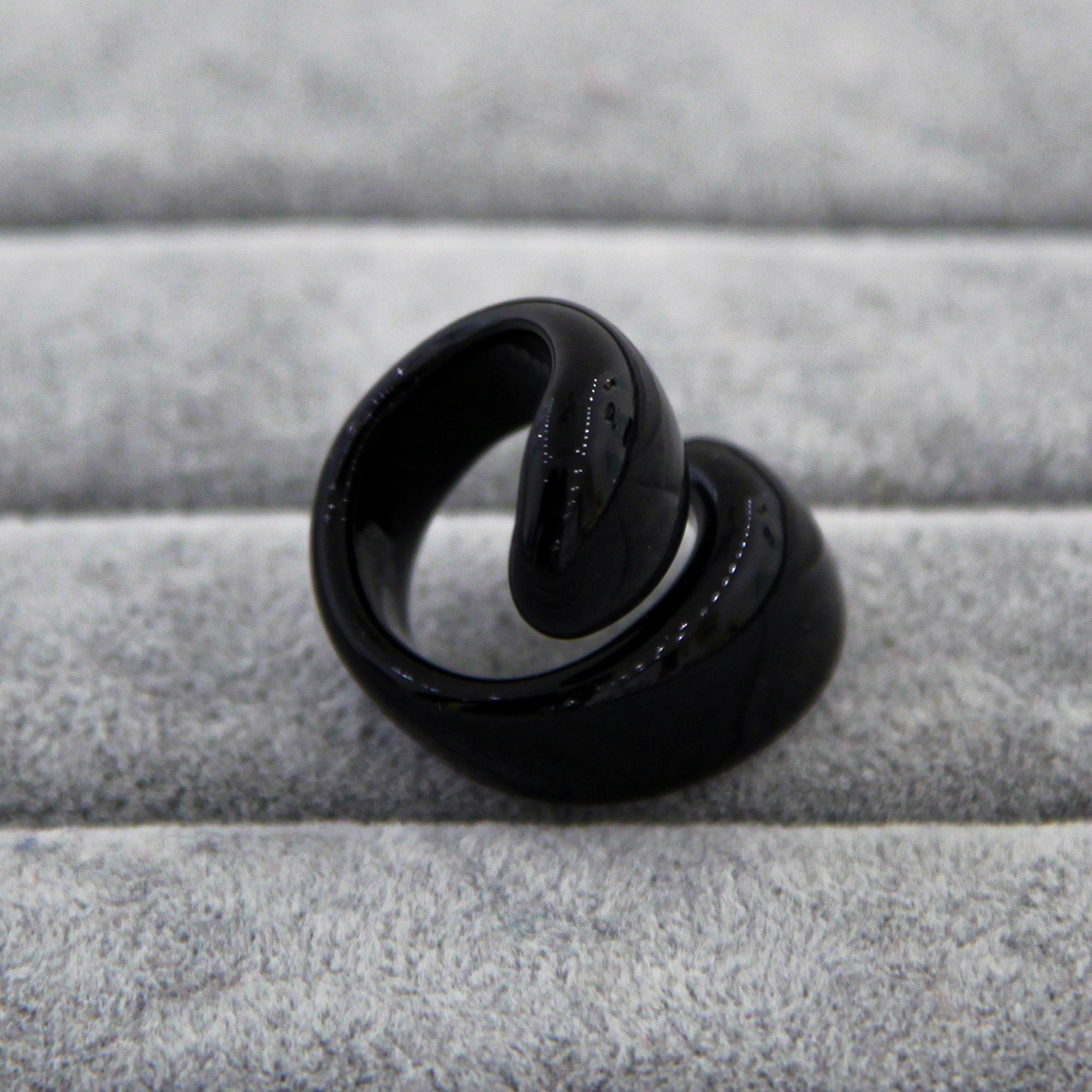 Black Ring Handmade Spiral - Murano Glass