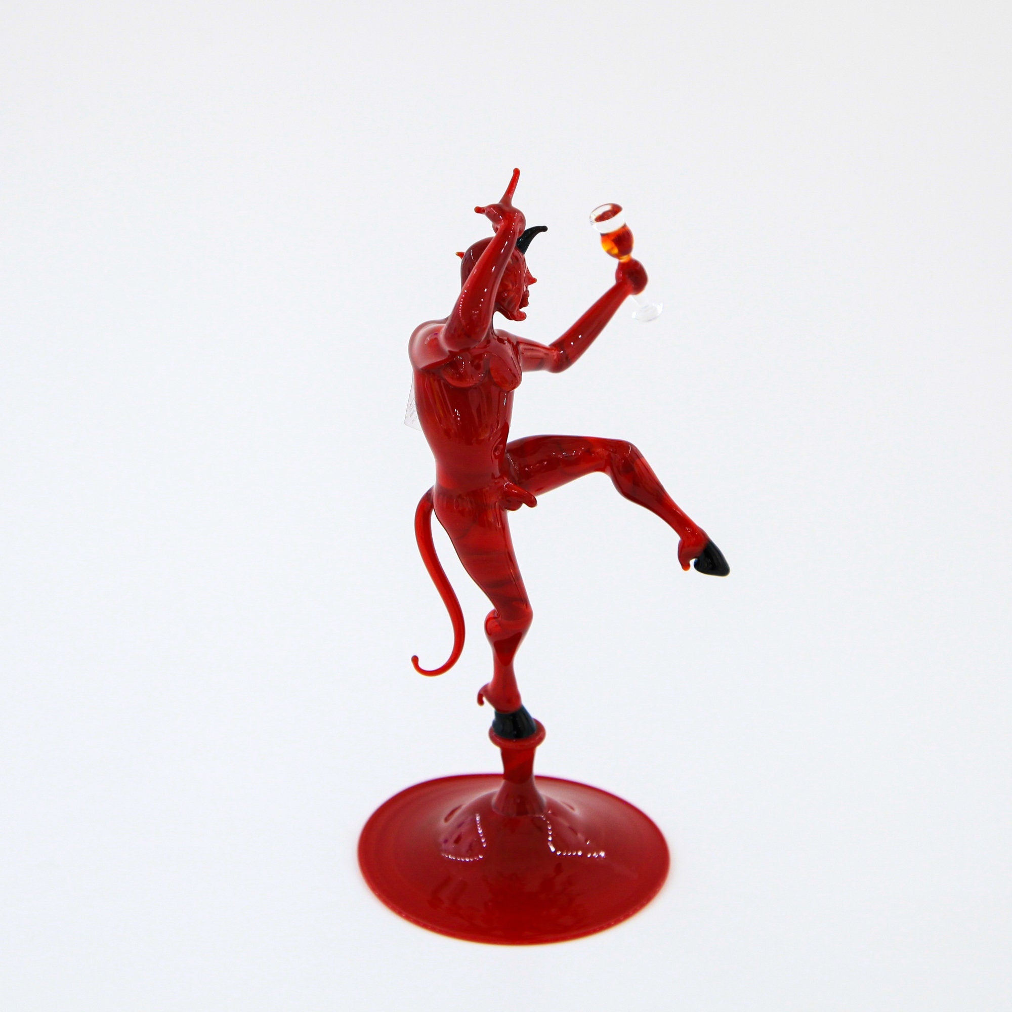 Dionisio Devil With Wine Glass - Murano Glass