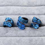 Blue Light Ring Handmade Medusa - Murano Glass