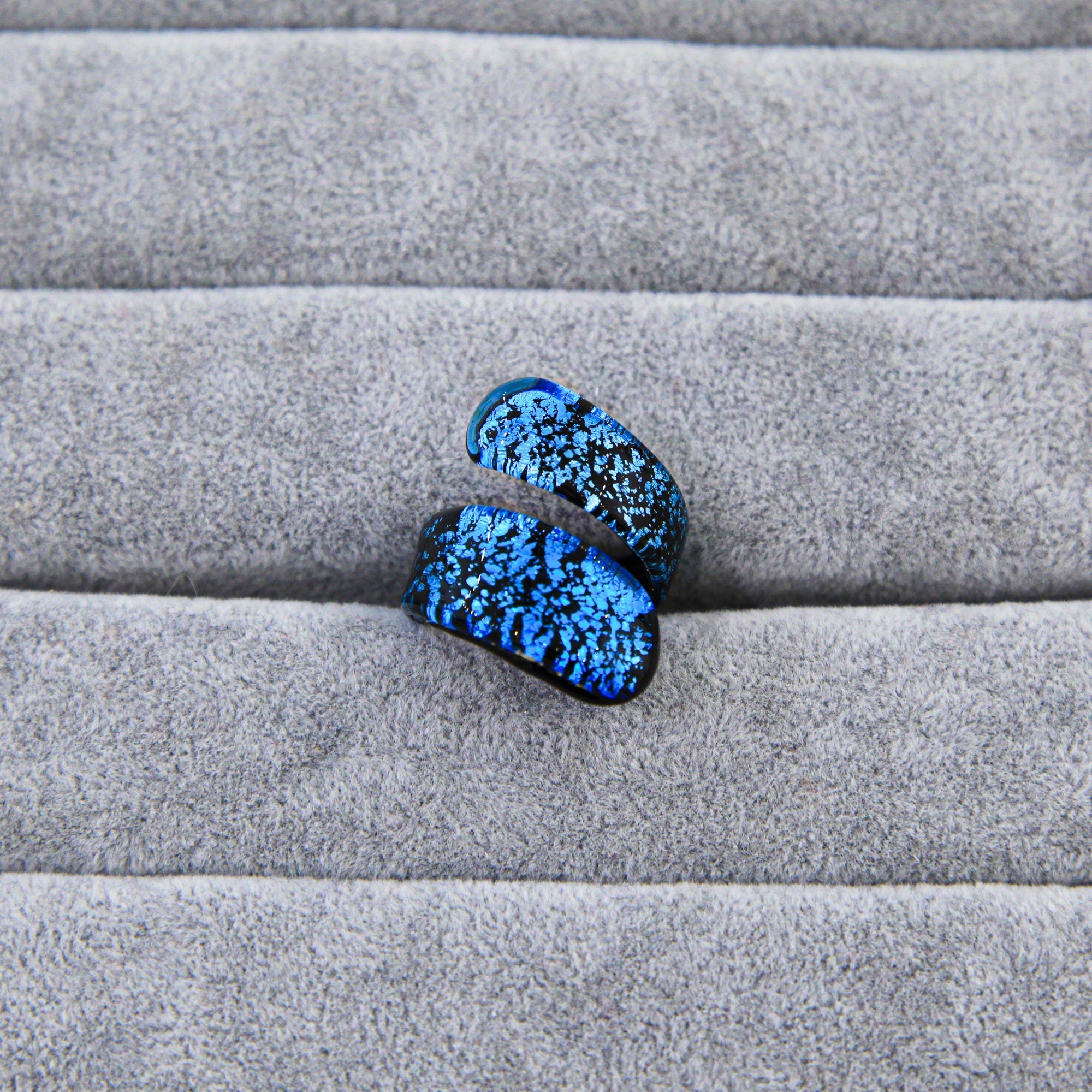 Blue Light Ring Handmade Medusa - Murano Glass