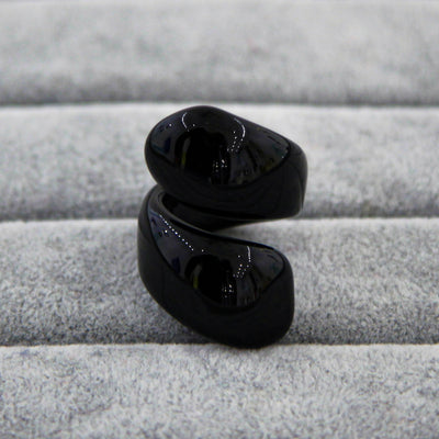 Black Ring Handmade Spiral - Murano Glass
