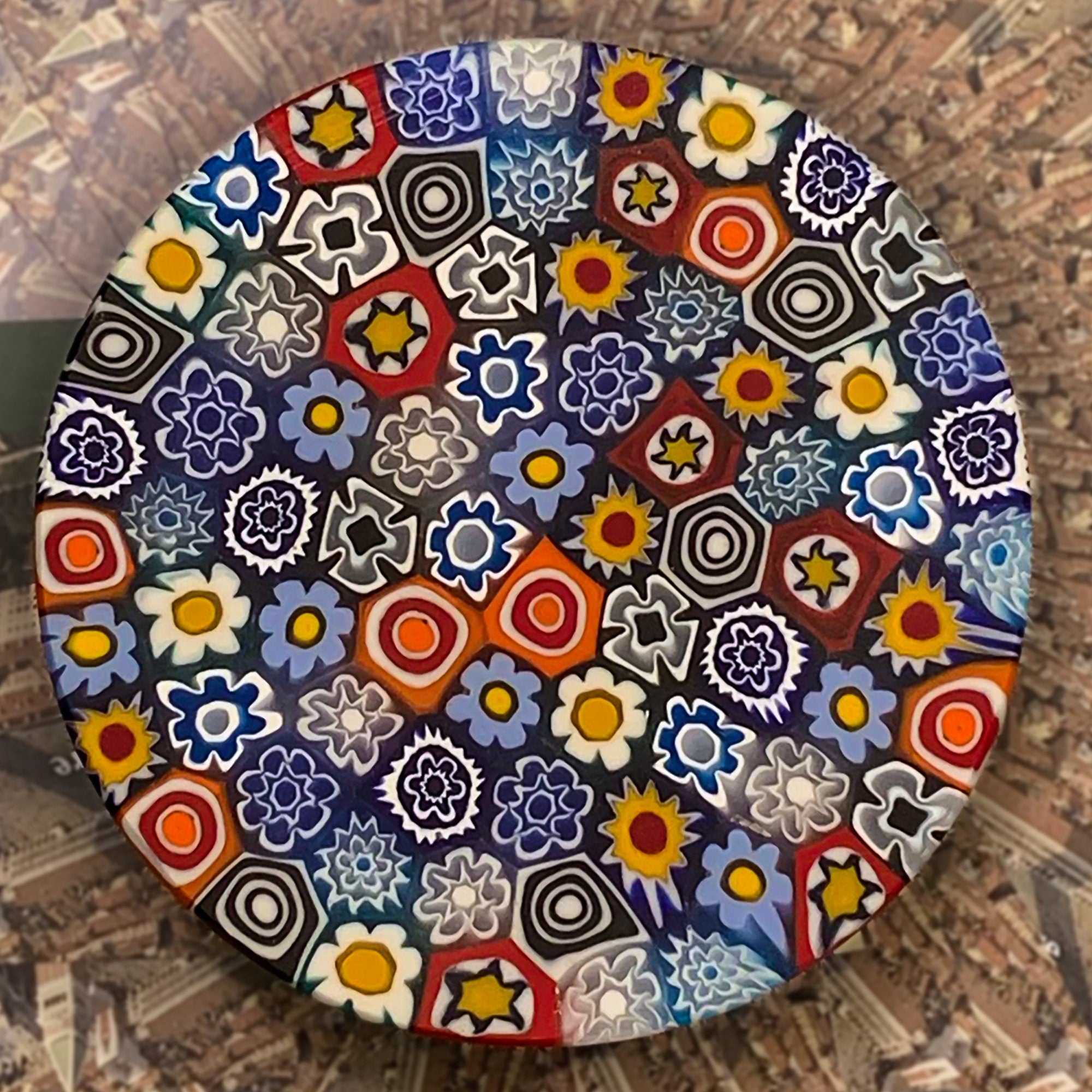 Round Millefiori Paperweight - Murano Glass