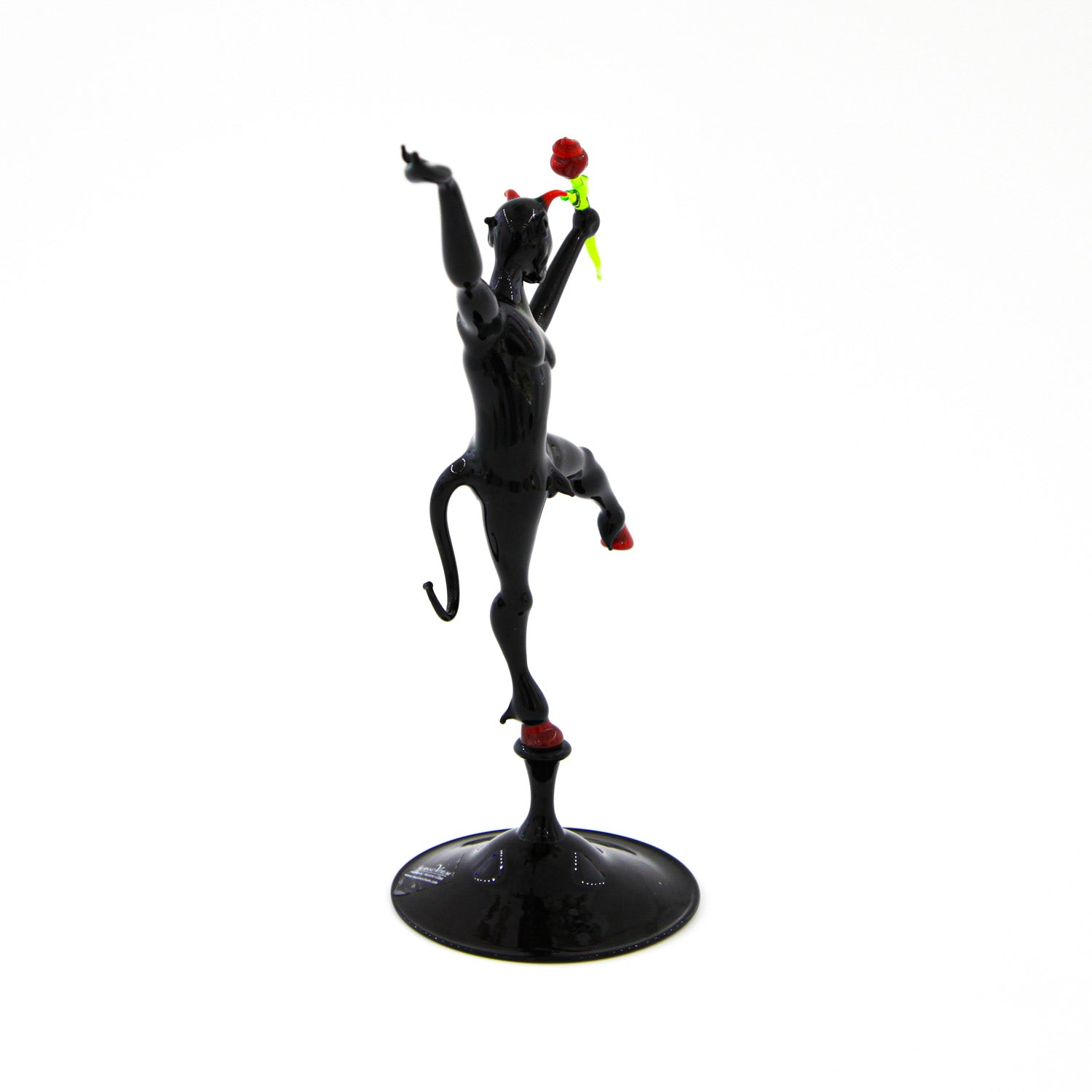 Seducer Devil with red rose - Murano Glass