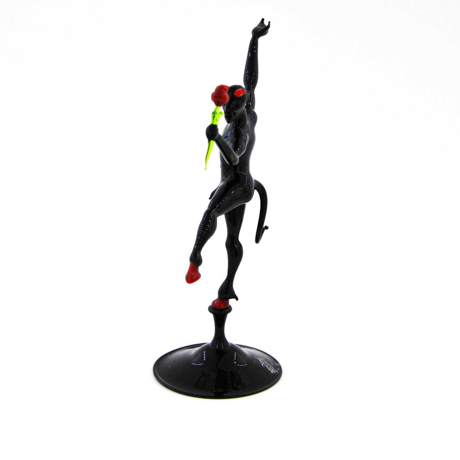 Seducer Devil with red rose - Murano Glass