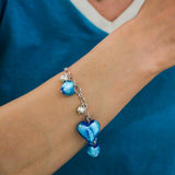 Bracelet with hearts - silver