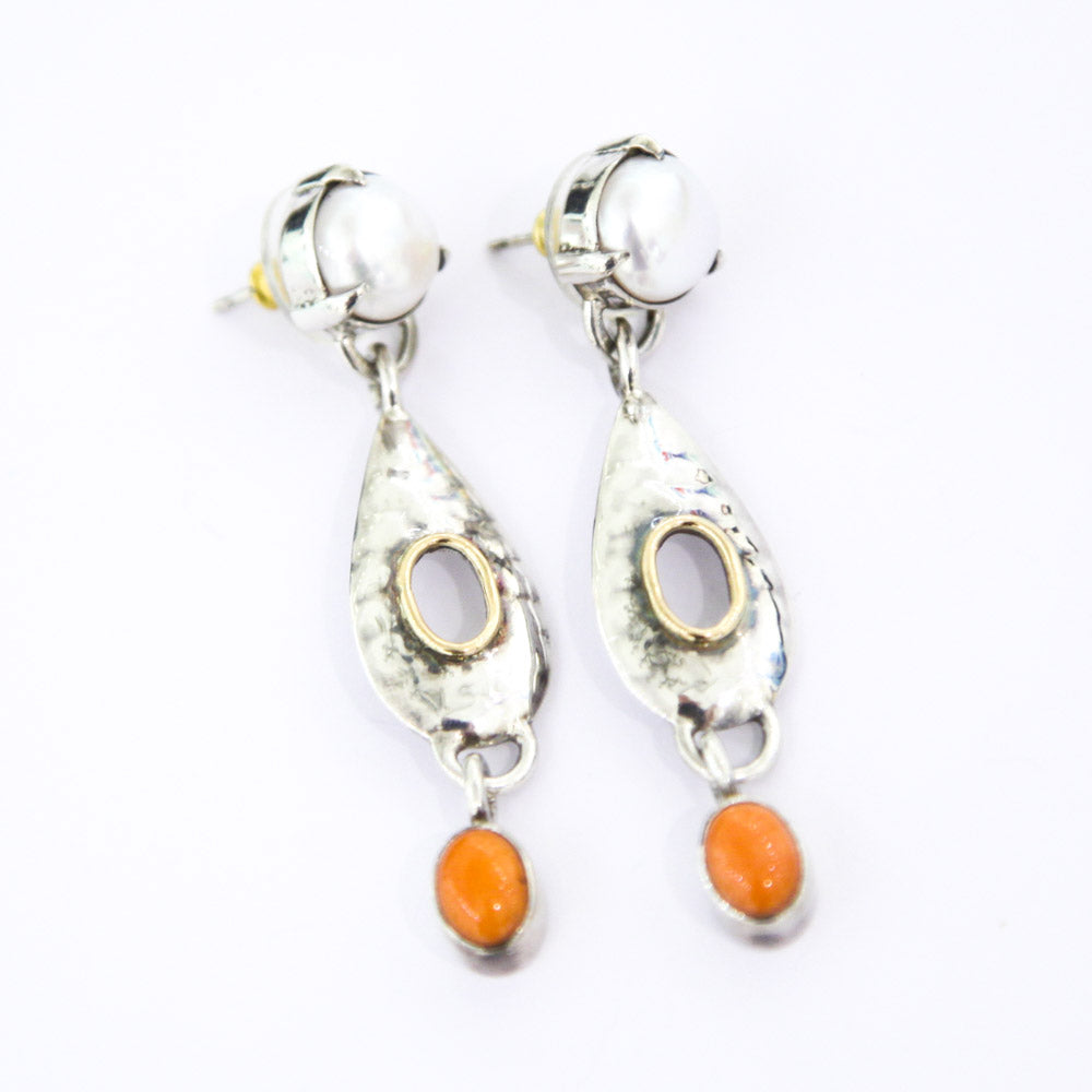 Circle silver earrings