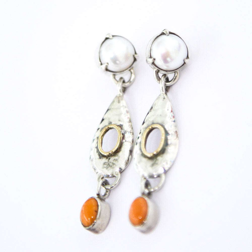 Circle silver earrings